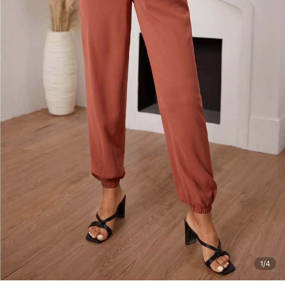 SHEIN Rust Track Pants - Picture 3 of 3